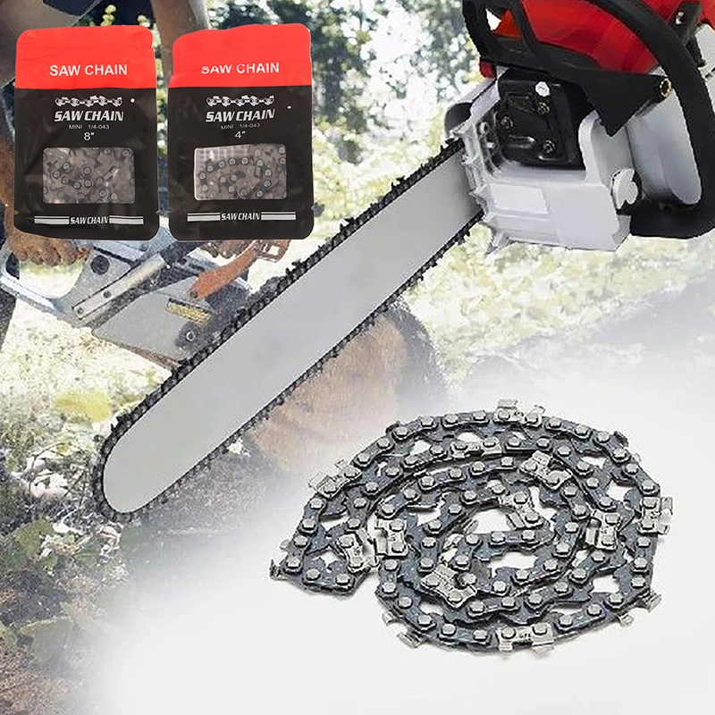 Neue Link Kettensäge Kette Klinge 4/6/8/12/14/16 Zoll Metall Kettensäge Kette Ersatzteile für Elektrische Säge Zubehör Holz Schneiden Image