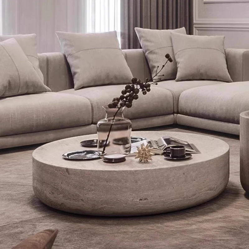 Klarer japanischer industrieller einfacher süßer platzsparender Couchtisch Einzigartiger Mesas Bajas Wohnzimmermöbel luxuriöser runder Beistelltisch