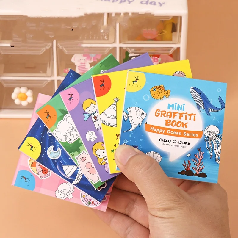 Bview Art Niedliches Mini-Doodle-Buch für Kinder – 50 Blatt Malnotizblock, Aquarell-Zeichenblock für Kleinkinder Image