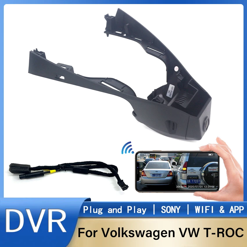 Für Volkswagen T-Roc T Roc Troc 2017 bis 2025 4K Dashcam Wifi Dash Kamera Dash Cam für Auto fahrzeug Video Recorder Image