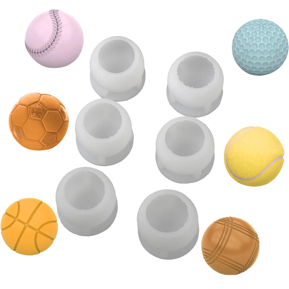Basketball Fußball Baseball Tennis und Golf Ball Design Silikon Kuchen Form Französisch Mousse Kuchen Form Küche Backen Werkzeuge Image