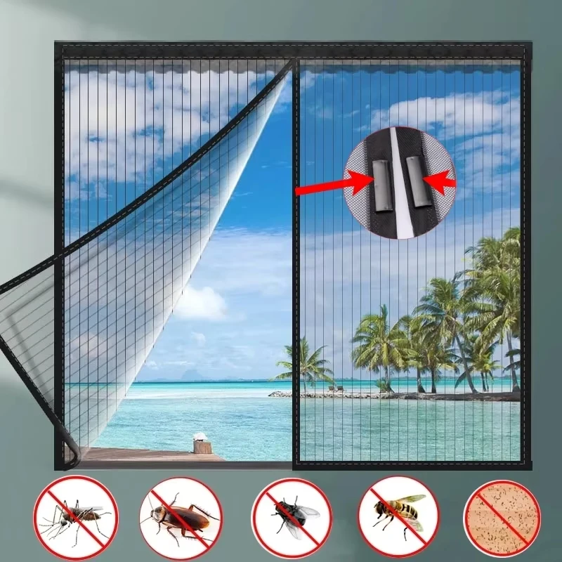 Magnetische Fenster Vorhang Net Anti Moskito Insekt Fly Bug Bildschirm Mesh Küche Vorhänge Wohnkultur Automatische Schließen Bildschirm Fenster