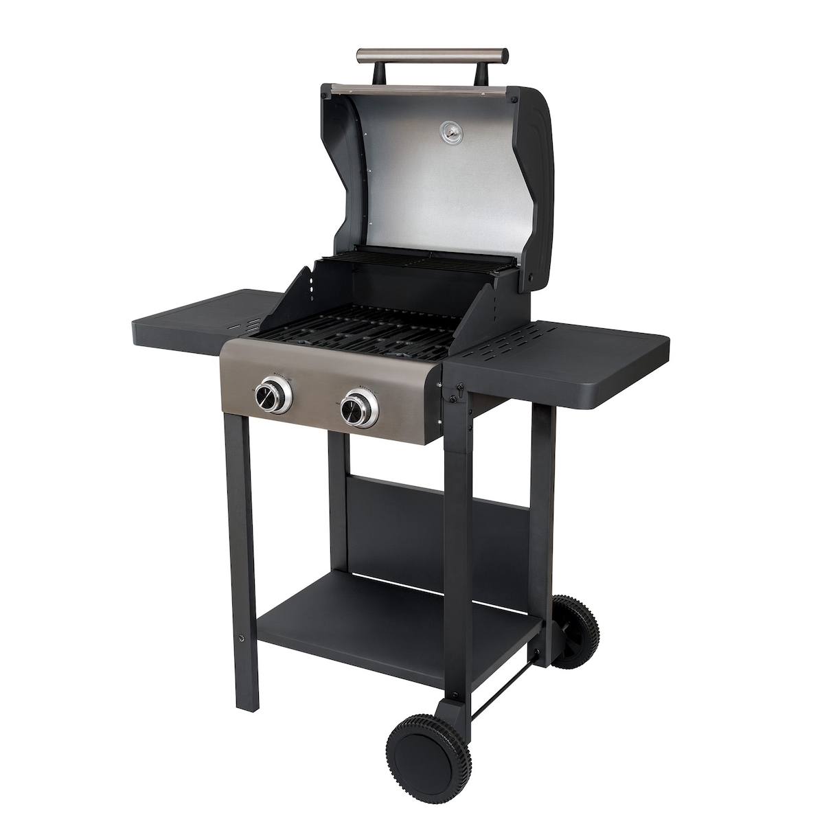 Unold Barbecue Grill-Wagen Buddy – Elektrischer Outdoor BBQ Grill 2.600 W, 45x40 cm Grillfläche, Gusseisen-Roste, Edelstahl-Heizelemente, IPX4 Image
