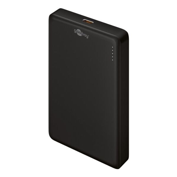 goobay Magnetische Wireless Powerbank 10000 mAh schwarz, 6.6x9.6x1.58 cm Image