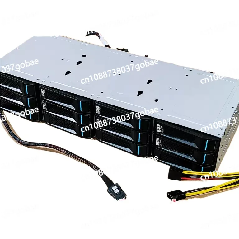 12-Schachtel 3,5-Zoll-6-Gb-Festplattenkäfig, 12-Gb-Speicher NAS Black Qunhui CDN Hot-Swap-fähiges Gehäuse der SAS-Serie Image