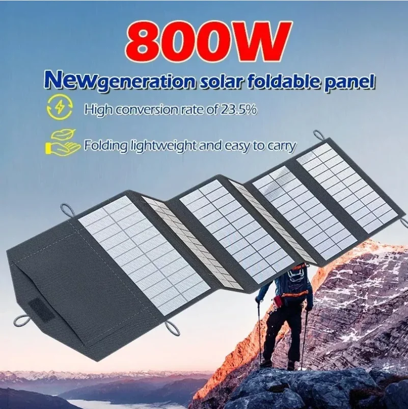 Faltbares Solarpanel 5V USB Tragbare Falttasche für Mobiltelefone Outdoor Wasserdichte Powerbank für Camping und Wandern Image