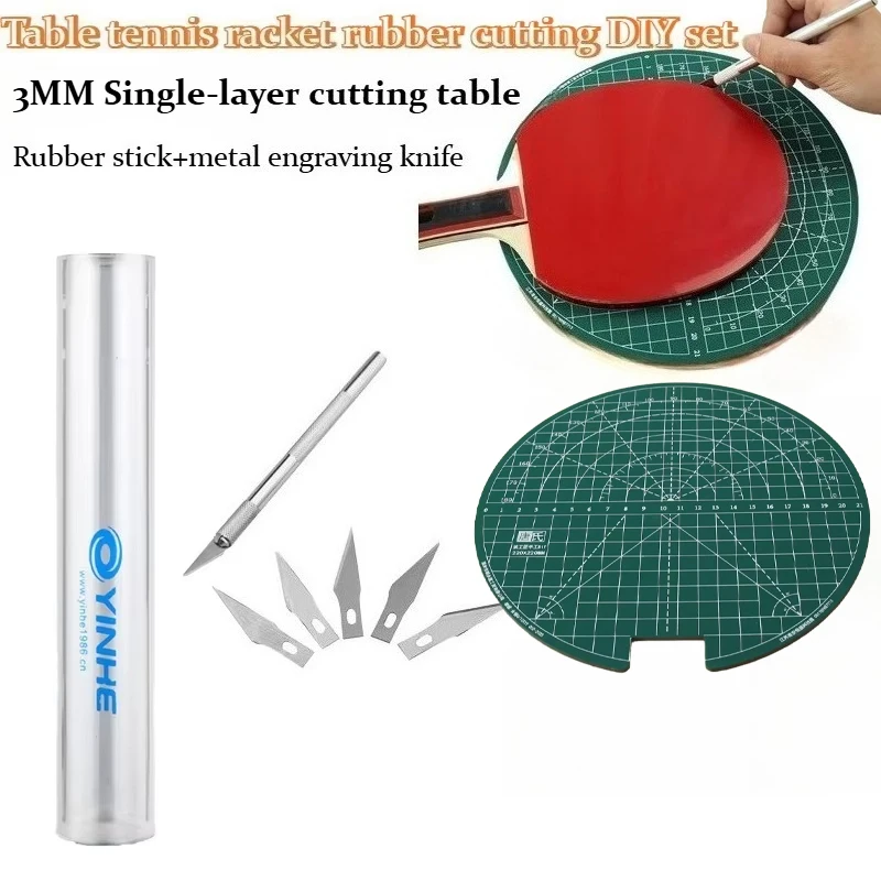 Tang Shi Tischtennisschläger-Gummi, einlagig, Schnittstärke: 3 mm, Durchmesser 22 cm, Tischtennis-Gummi-Werkzeug, DIY-Set Image