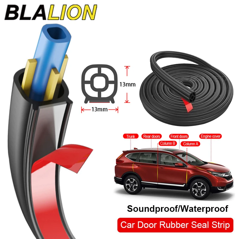 BLALION 5/16/25 m Auto Tür Dichtung Streifen Aufkleber Doppel Schicht Dichtungs Gummi Schalldämmung Für Auto tür Stamm Motor Abdeckung Image