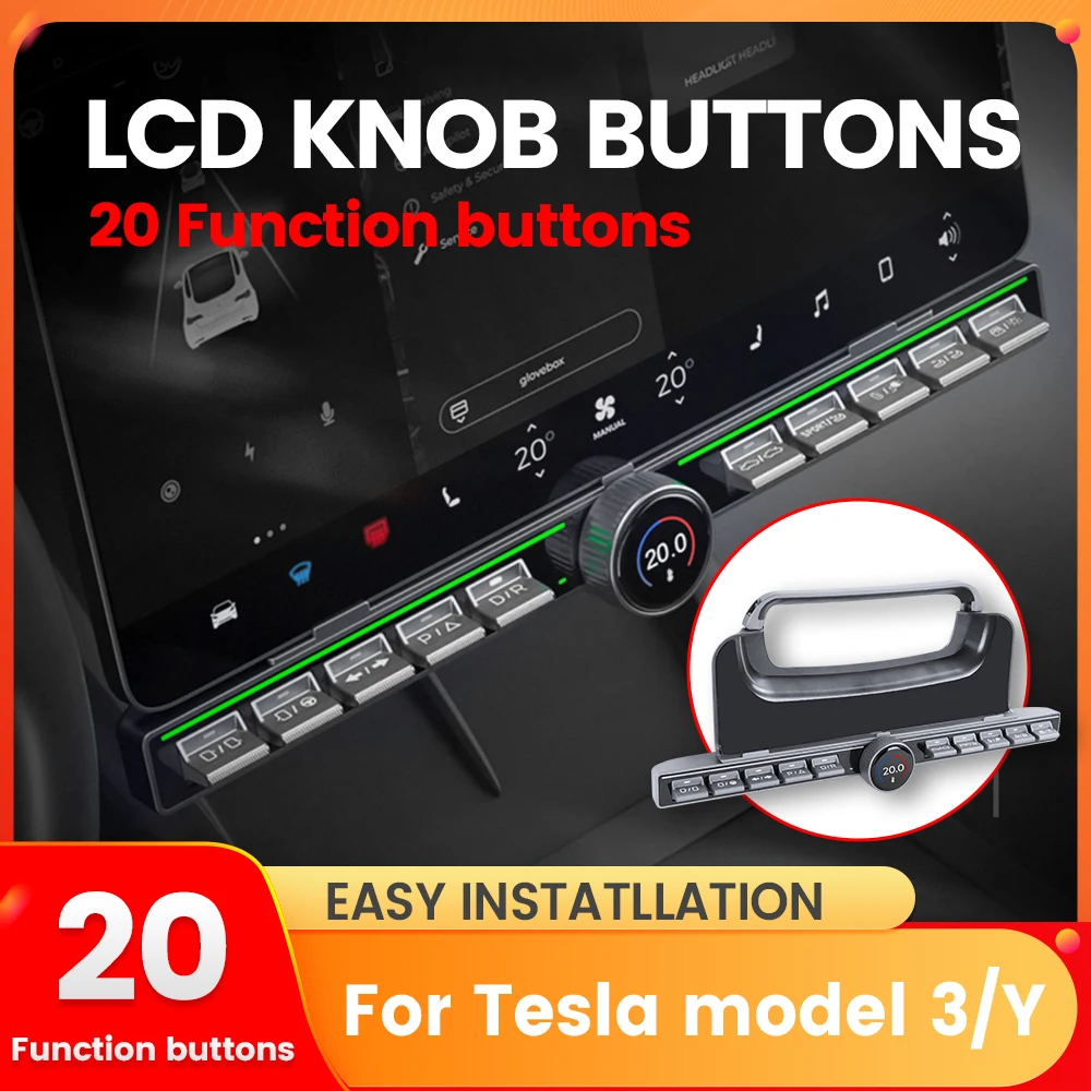 NaviFly Neueste für Tesla Model 3, Modell Y, Multifunktions-Taste, physikalischer Schaltknauf, rotierendes LCD-Display, Mittelsteuerung Image