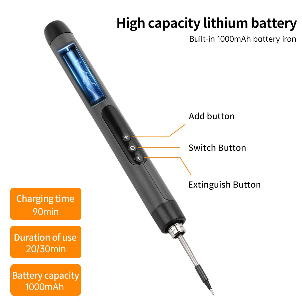 USB Lötkolben Set Mini Digitale Elektrische Lötkolben Kit Typ-C Schnittstelle Einstellbare Temperatur Solder Schweißen Eisen Werkzeug Image
