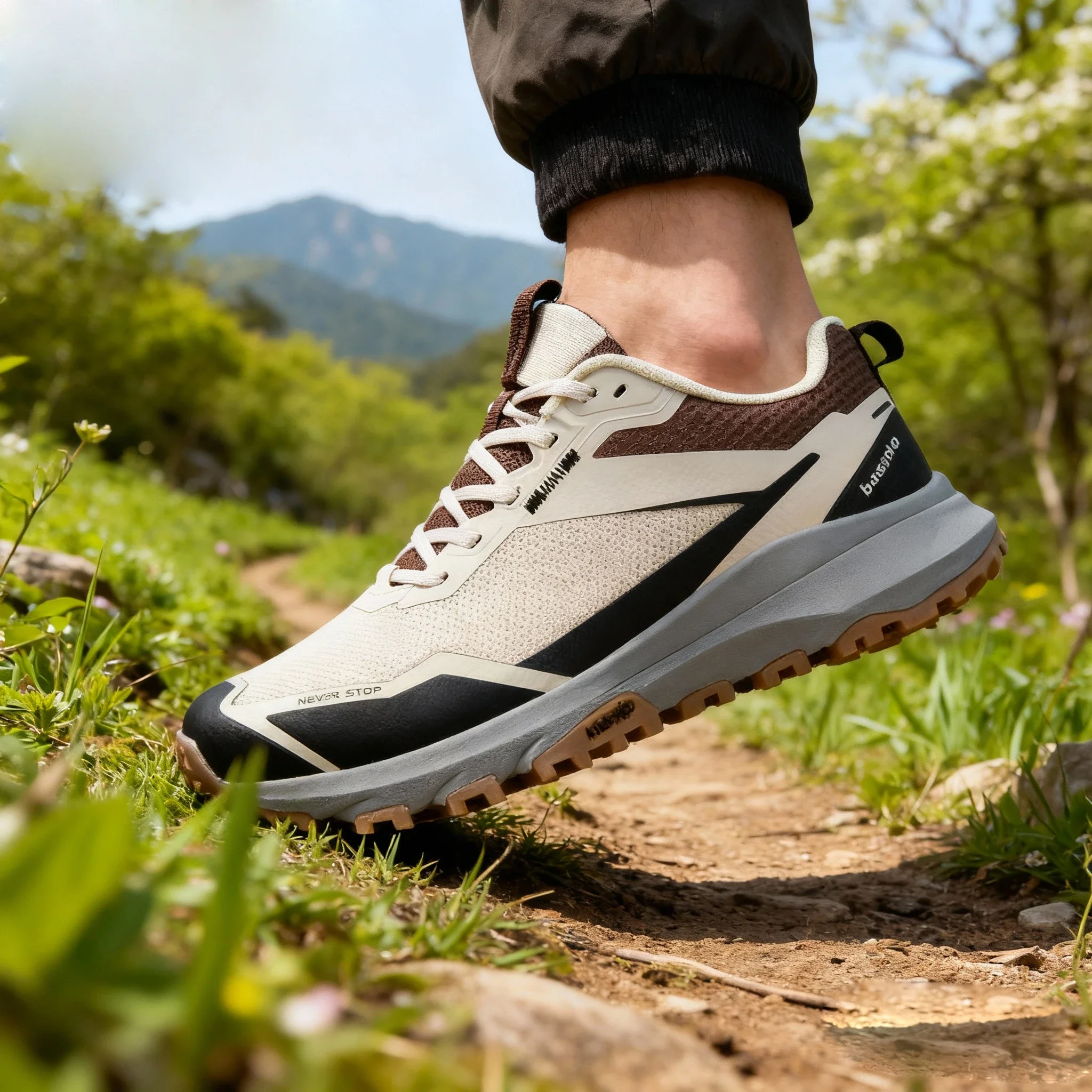 Bassploa Herren-Wanderschuhe, neue modische, leichte Outdoor-Sneaker, Herren-Wanderschuhe, bequem, rutschfest, verschleißfest, für den Außenbereich Image