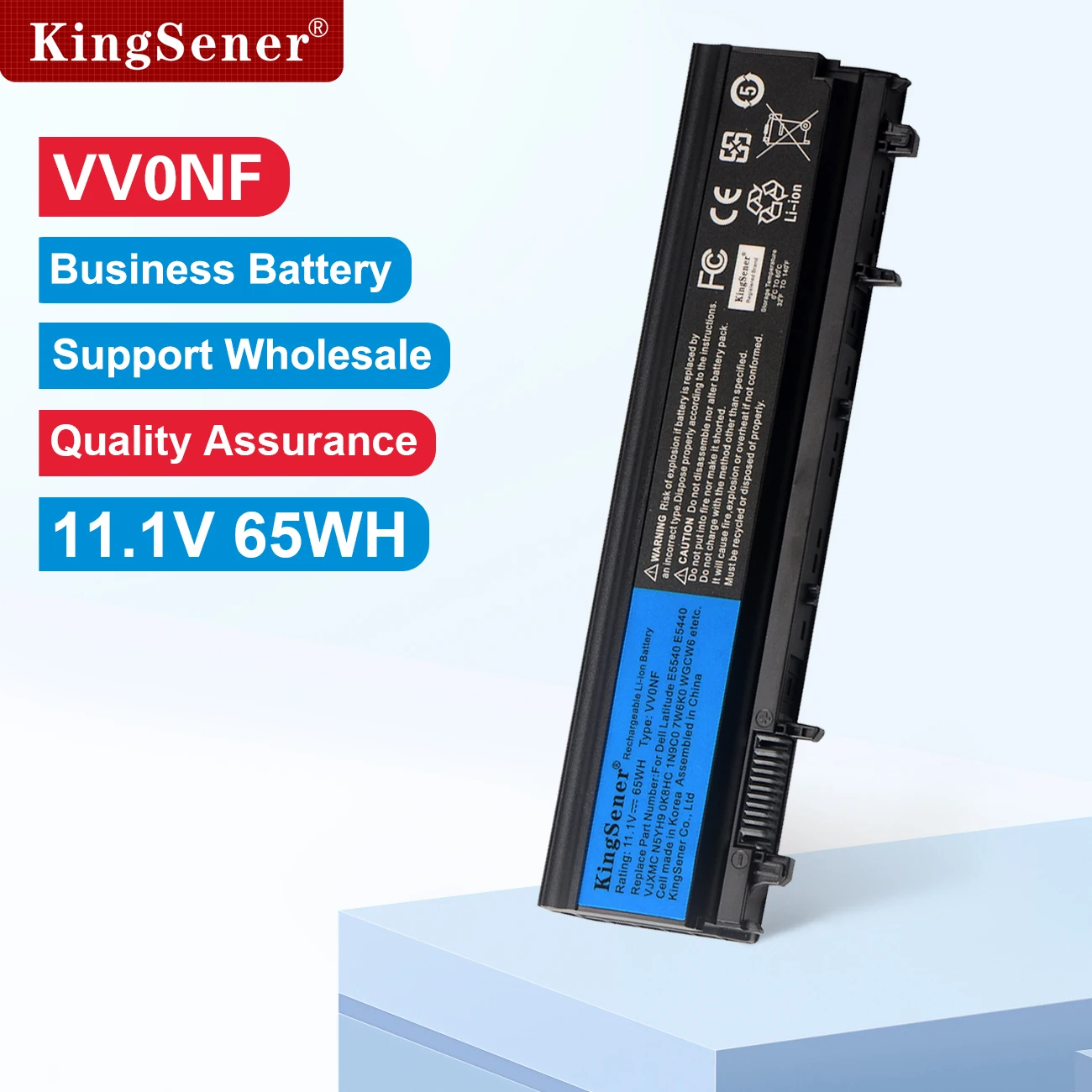 KingSener E5440 VV0NF Laptop-Akku für DELL Latitude E5440 E5540 Serie Notebook VJXMC N5YH9 0K8HC 7W6K0 FT6D9 11,1 V 65 Wh