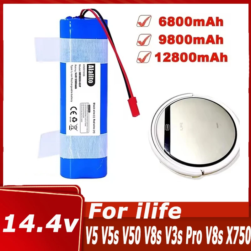 100 % neuer Original-Akku 14,4 V 2600 mAh für ILIFE V3s Pro, V50, V5s Pro, V8s, X750, für ZACO V3, V40, V5s Pro, V5x Image
