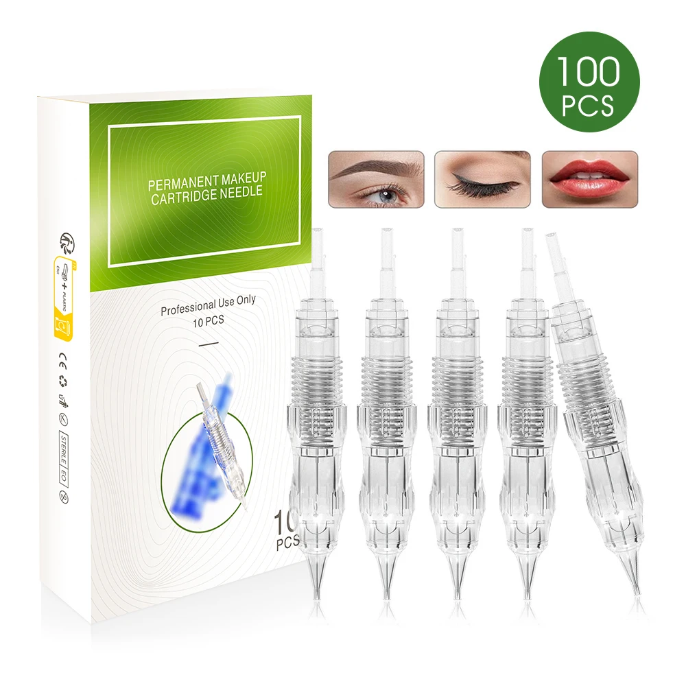 BMX 100 Stück Tattoo-Nadelkartusche für Permanent-Make-up-Maschine, professionelle Schraubnadeln, Micropigmenta Bali Tattoo 1R/2/3/5/7RL Image