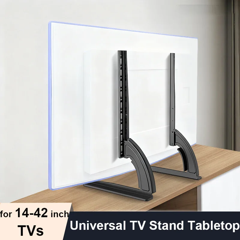 Universeller TV-Ständer, Metall-TV-Beine für 14-42 Zoll Fernseher, höhenverstellbarer TV-Standfuß mit VESA 200x200mm, TV-Ständer für Tischplatten, stabiles TV-Bein Image