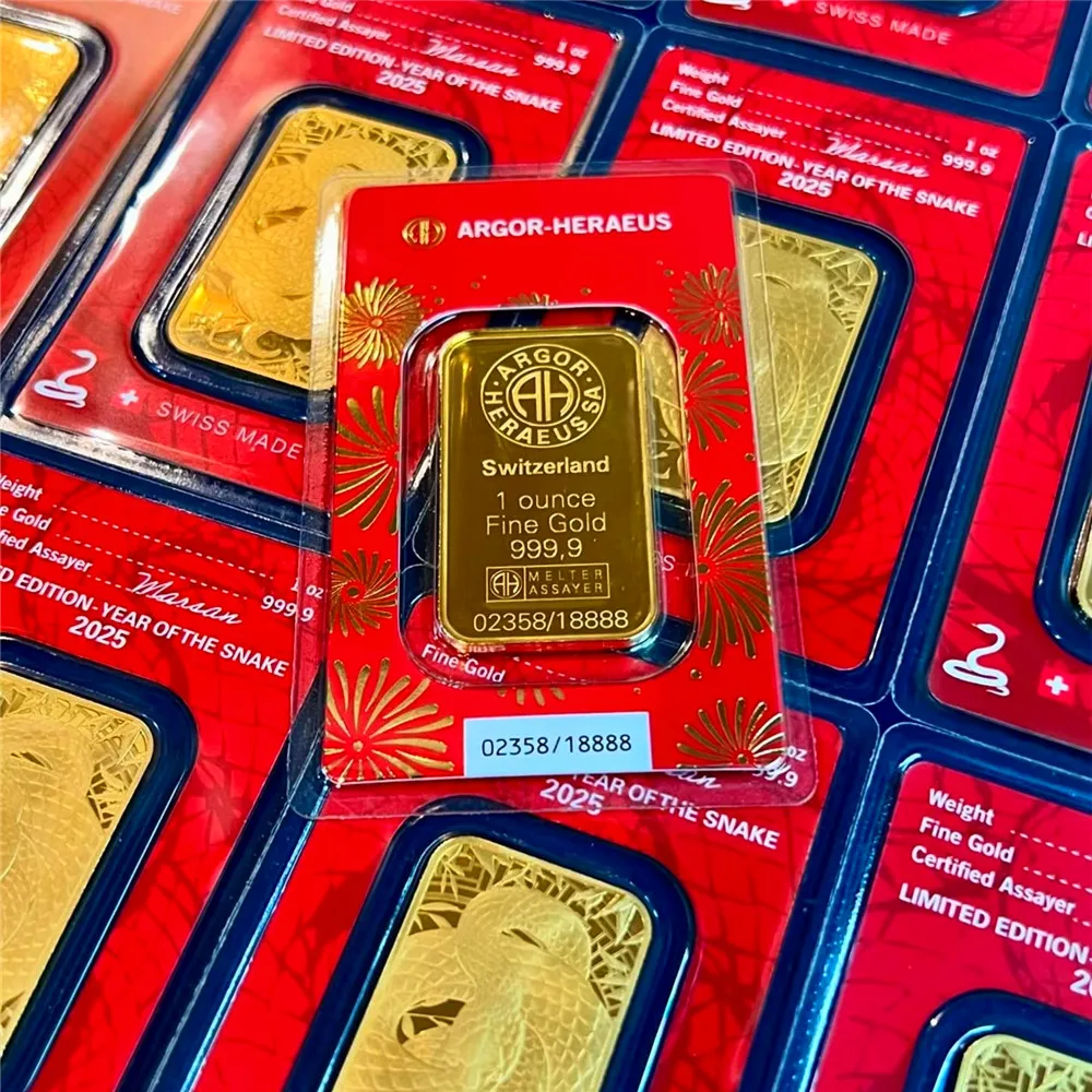 Messing vergoldet 2025 Dragon Limited Edition Bar Credit Suisse 1OZ Sammlerreplik mit Schutzhülle Sammlergeschenk Image