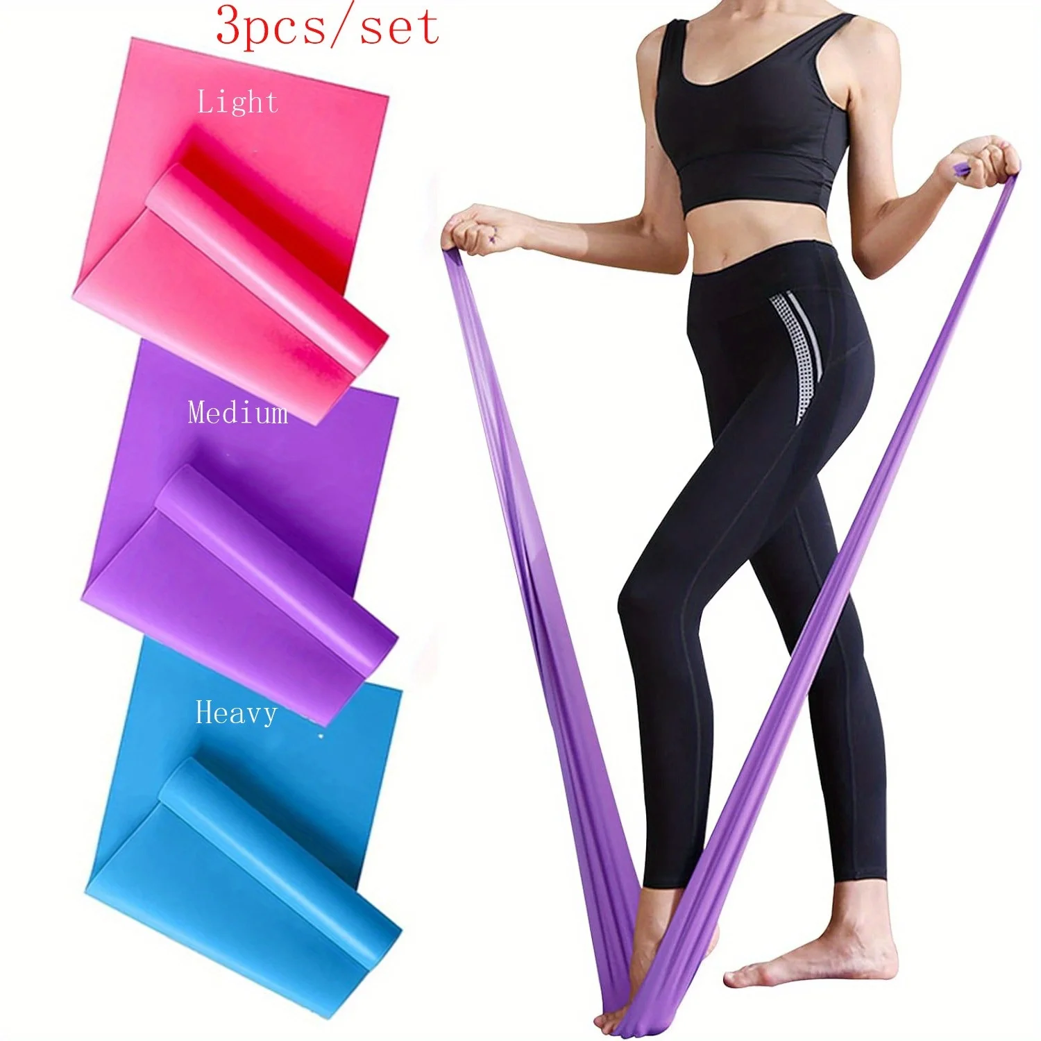 1/3 Stück Widerstandsbänder für Männer und Frauen – elastische Übungsbänder mit dehnbaren Schlaufen, ideal für Yoga, Pilates, Krafttraining Image