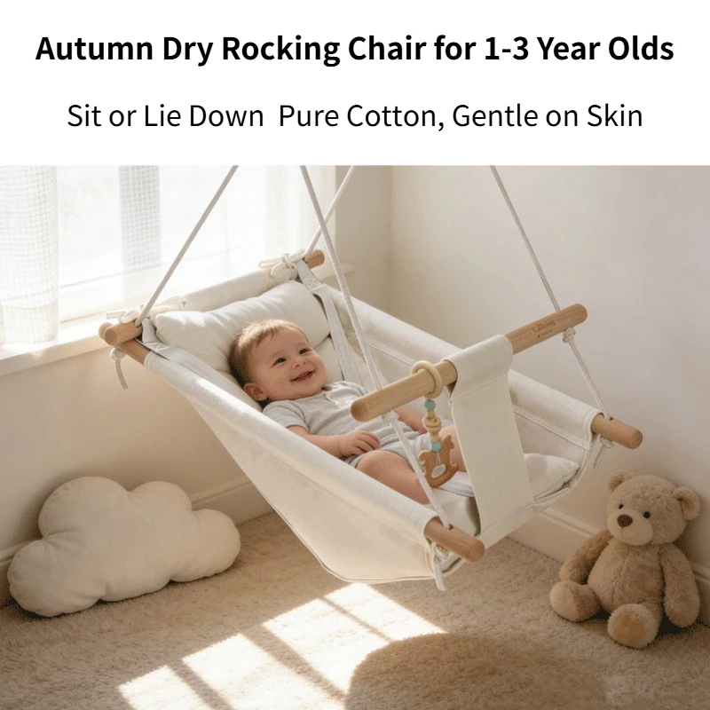Leinwand-Schaukelstuhl für Säuglinge und Kleinkinder, für den Innen- und Außenbereich, Hängematte, Kinderliegestuhl Image