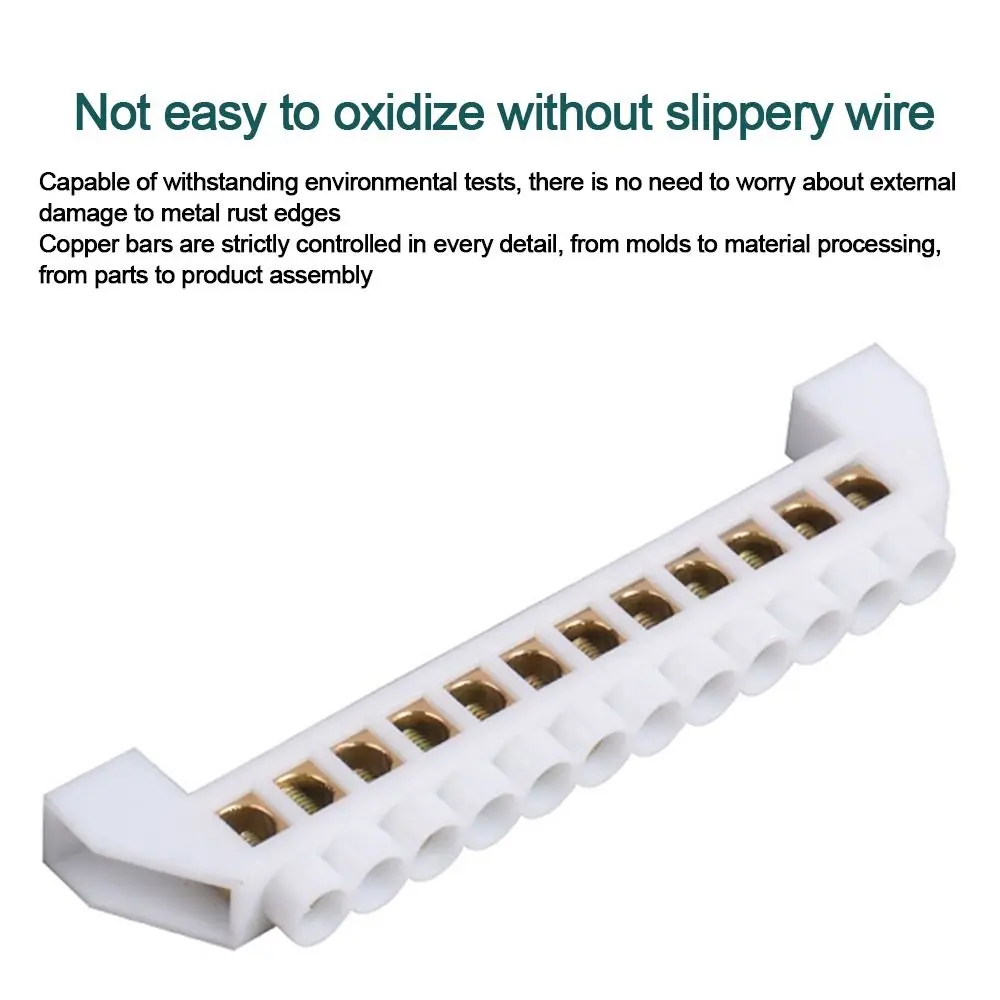 Brücken typ Nullleitung Erdung stange Erdung Kupfers tab Verteiler kasten zu Null Klemmen block Stecker erd neutral 5-12 Loch Image