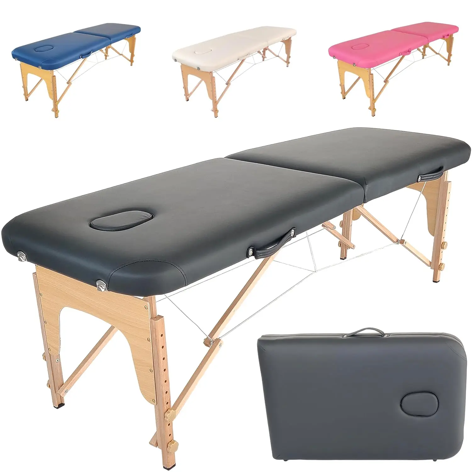 2-Zonen Faltbare Leichte 185x60cm Mobile Massageliege für Spa, Klinik und Heimgebrauch, 11,8kg, Individuell Anpassbar Image