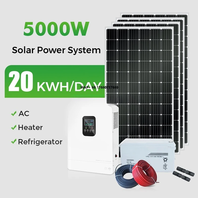 2,5 kW 1000 W netzunabhängiges Solarstromsystem Lifepo4 Komplettset 1 kW 4 kW Solarenergie-Panelsystem 2000 W 5000 W für den Heimgebrauch mit Batterie Image