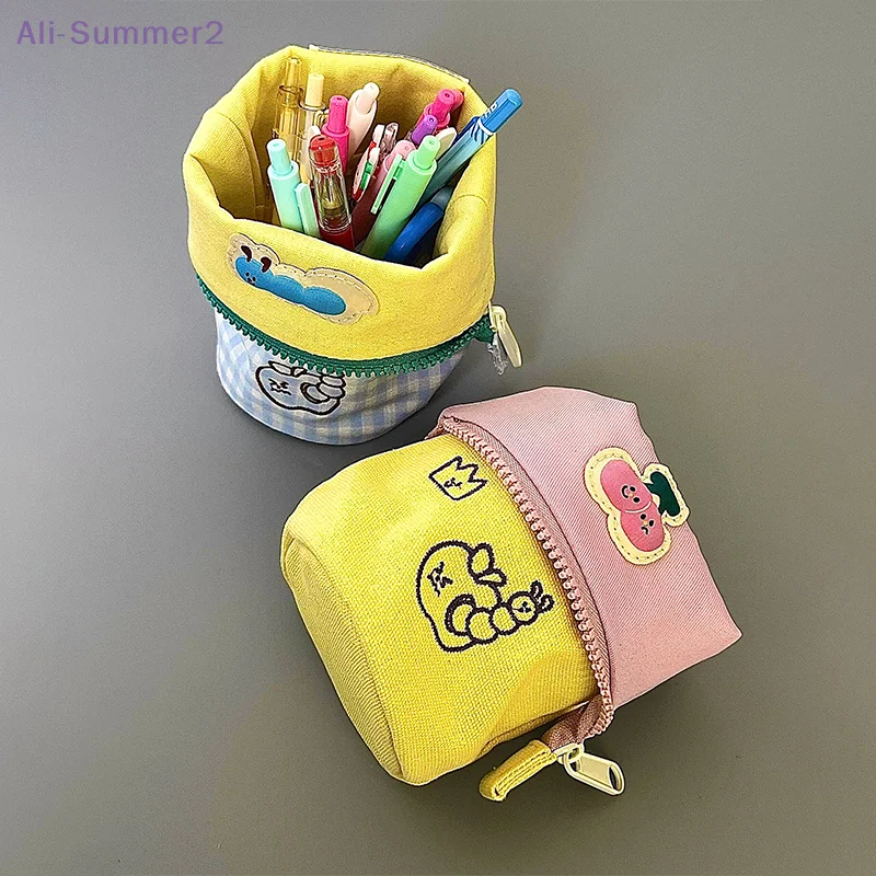 {Summer2} {Summer2} Einfache vertikale Flip-Bleistifttasche mit Cartoon-Motiv, großes Fassungsvermögen, Stiftetui für Schüler, Aufbewahrungstasche für Schulschreibwaren Image