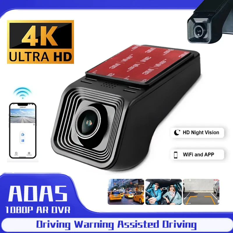 HD 4K 2160P WiFi Auto DVR Dash Cam Kamera 1440P 1080P 24H Parkplatz Monitor APP Steuerung auto Fahren Video Recorder für alle Autos Image