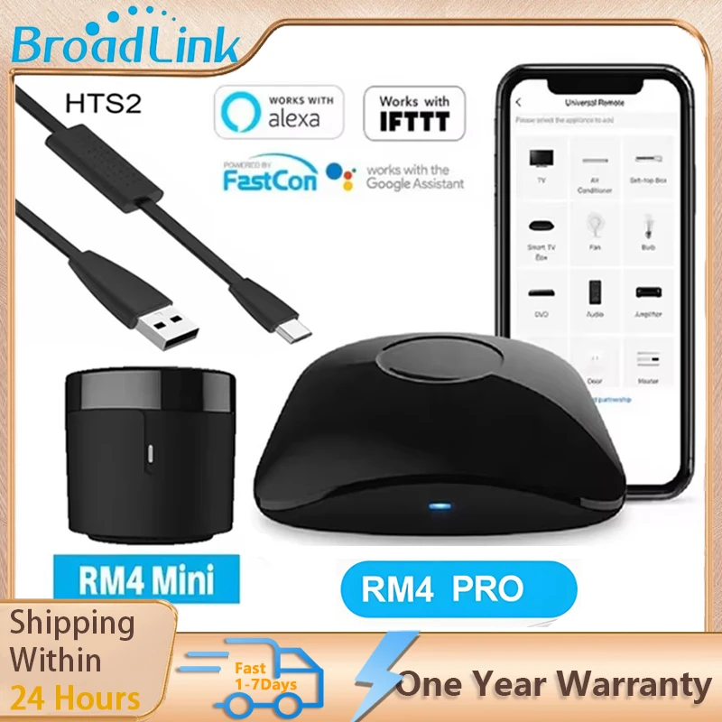 BroadLink RM4 Pro RM4+ HTS2 Version Intelligente Fernbedienung mit HTS2 Temperatur-Feuchtigkeitssensor Drahtlose Universalfernbedienung Image