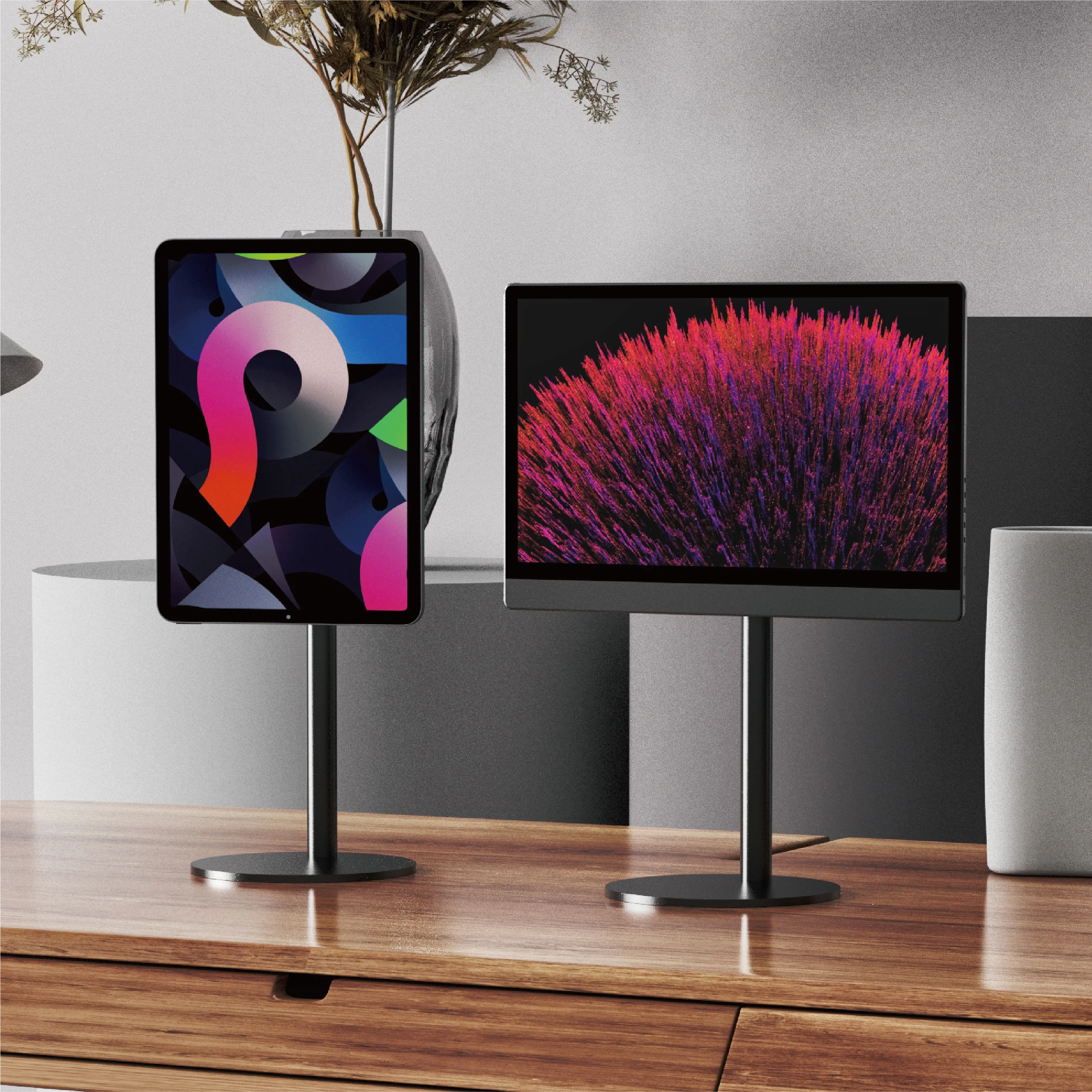 Kimdoole Magnetischer Desktop-Tablet-Ständer mit verstellbarer und tragbarer Installation, der 4-15,6 Zoll IPad-Tablet-Ständer unterstützt Image