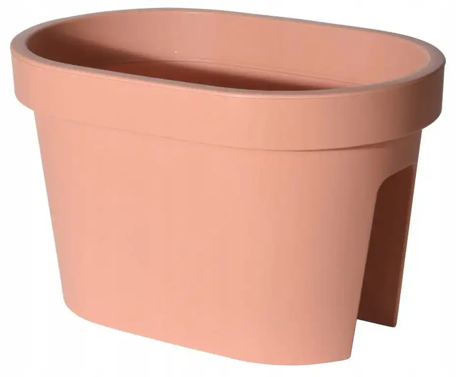 Balkon-Blumentopf Oval Terrakotta 27x40x25cm Image