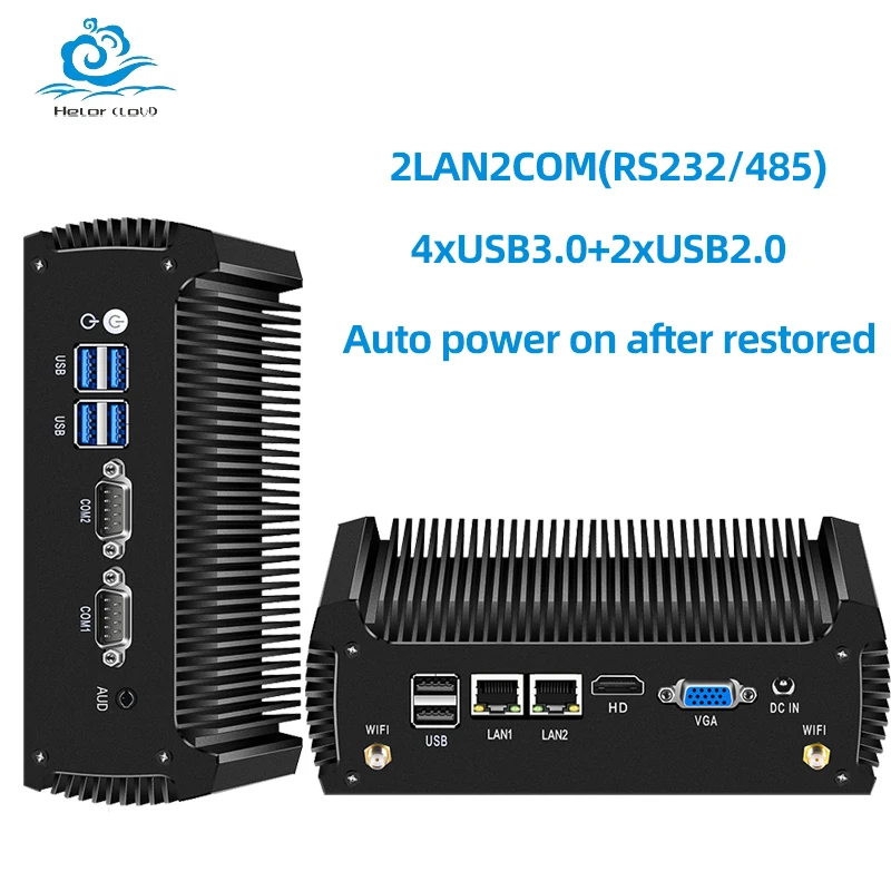 Intel Core i5-8250U Mini-PC Barebone Kit DDR4 unterstützt Linux WiFi-Computer für Industrie mit 4xUSB3.0 2xGbE LAN 2xRS232/485