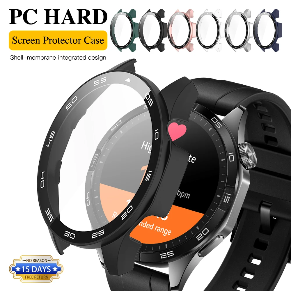 Glas + Hülle für Huawei Watch GT4 46 mm, gehärtetes Glas, Displayschutzfolie und harter PC-Schutzstoßstange für Huawei GT 4 Cover-Zubehör Image