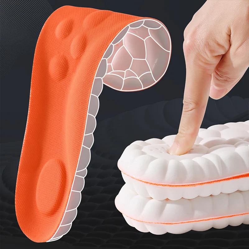 1/2/4pairs Latex Sport Einlegesohlen Weiche Hohe Elastizität Schuh Pads Orthesen Atmungsaktive Stoßdämpfung Kissen Arch Support einlegesohle Image