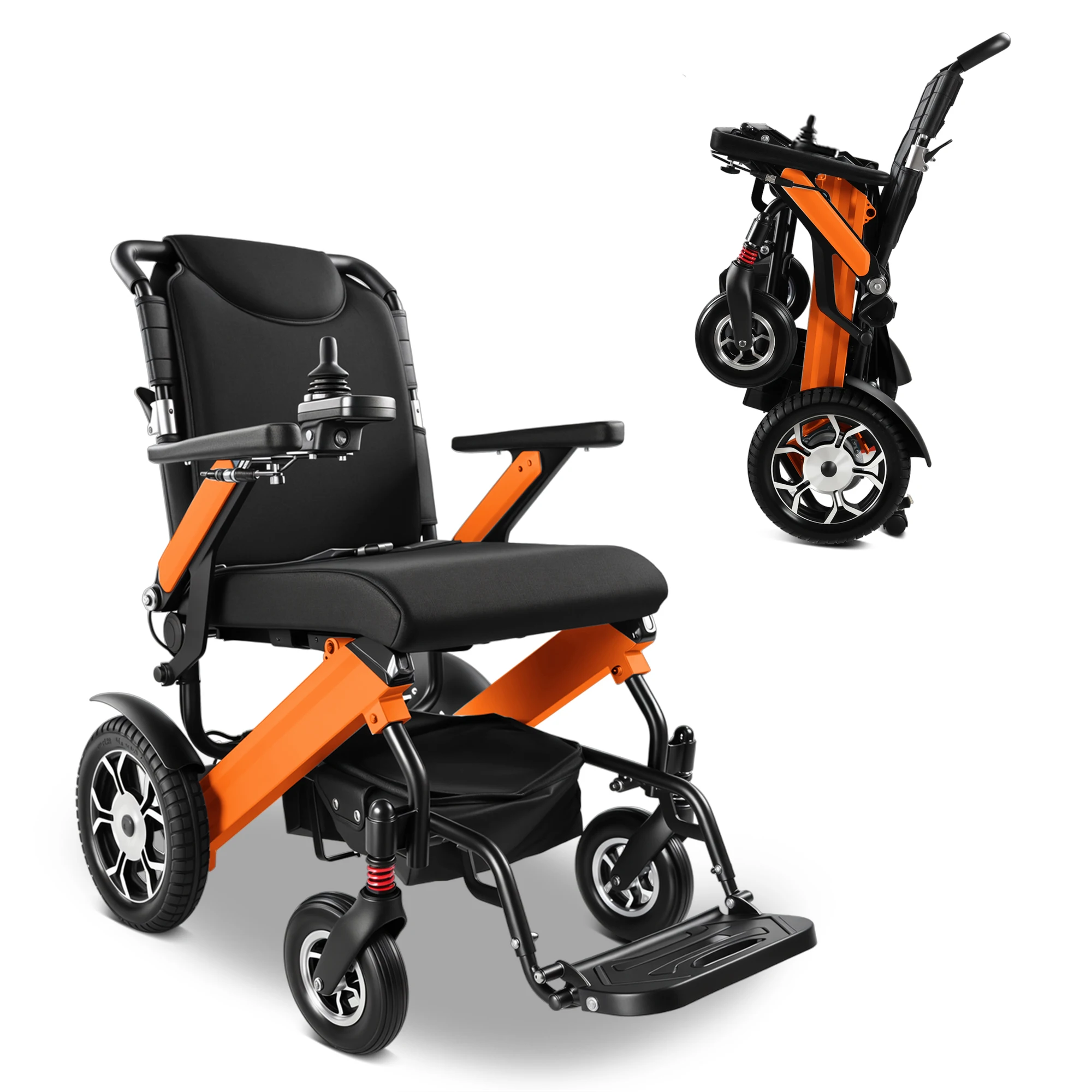 Faltbarer Leichter Elektrorollstuhl, 48 km Reichweite, bis zu 150 kg, 500W Motor, 2 * 13Ah Herausnehmbare Lithium-Batterie Image