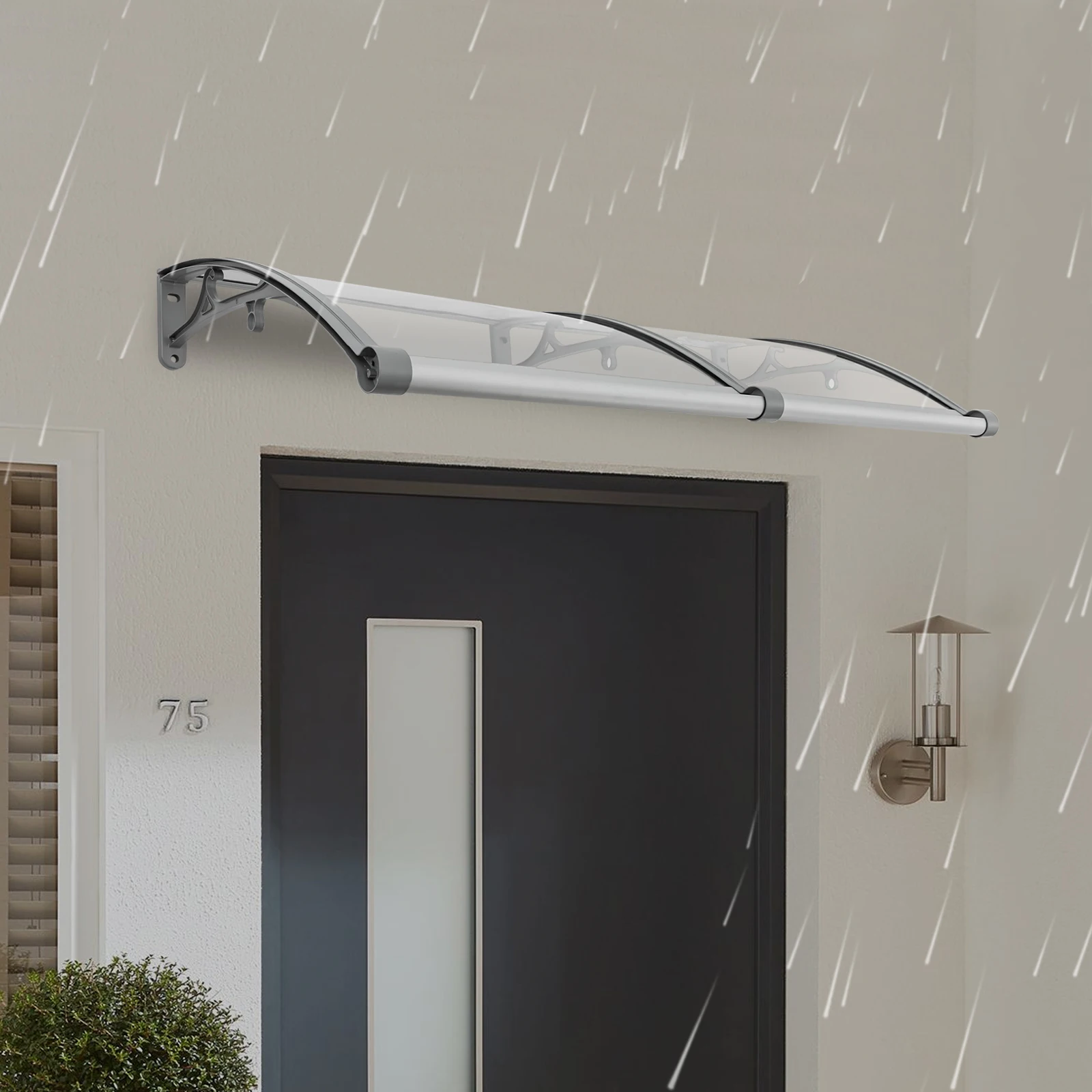 Vordach aus Aluminiumlegierung für Haustür und Fenster, Außenwandmontage, 47*23,5 Zoll -31~248 ℉