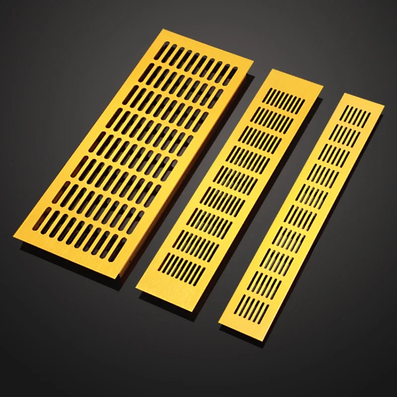 2 Stücke Schnee Blume Gitter Rechteck Gold Silber Schwarz Aluminium Air Vent Grille Abdeckung Möbel Schuh Schrank Schrank Flush