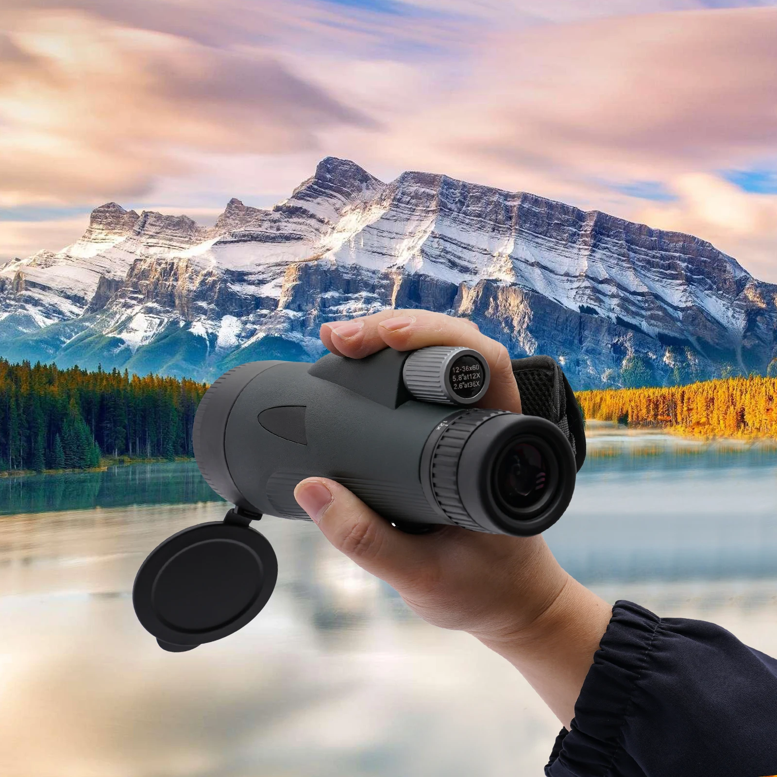 12–36X Monokular-Teleskop, 60 mm BAK4-Prisma mit Stativ und Telefonclip, wasserdichtes Zoom-Teleskop für Outdoor-Reisen Image