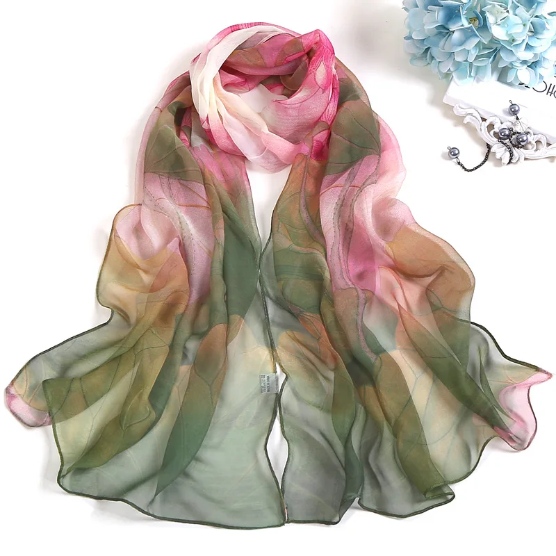 RUNMEIFA 2023 Neue Mode Frühjahr/Sommer Frauen Blumen Druck Strand Silk Schal Schals Weibliche Lange Wraps Strand Sonnencreme hijab Image