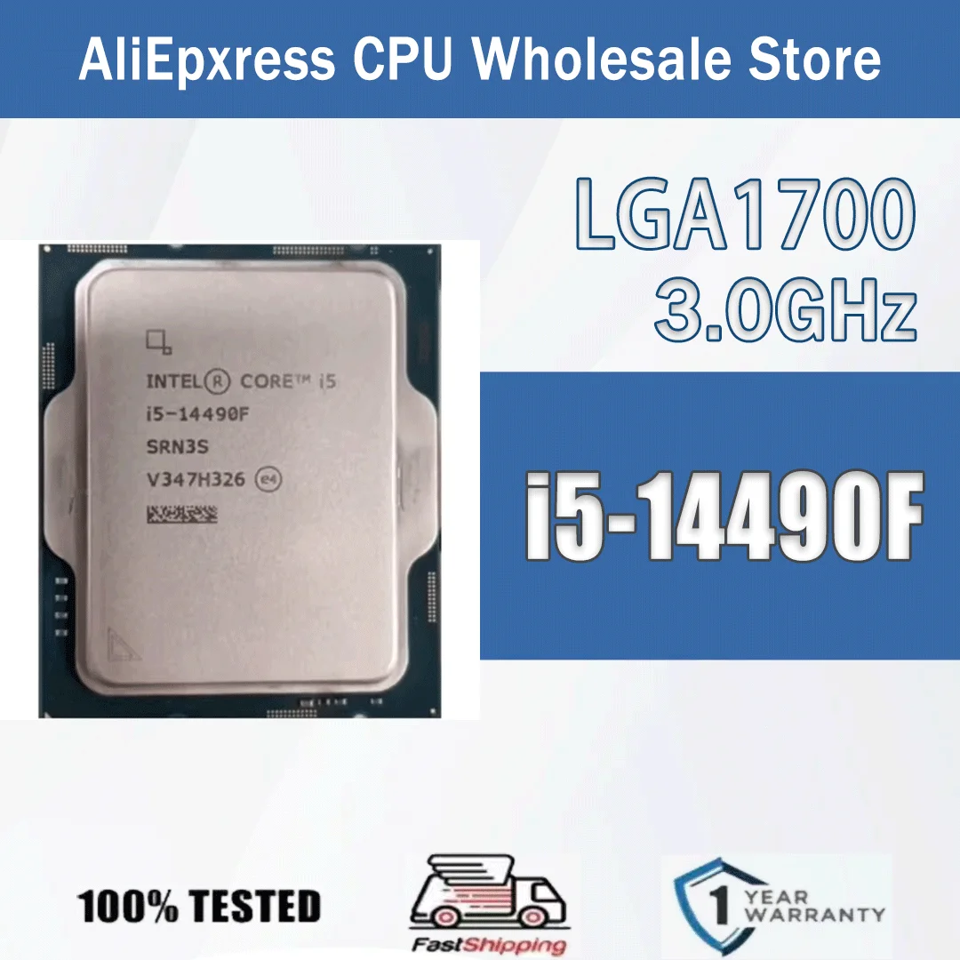Intel Core i5-14490F 6 Core 12 Threads 3,0 GHz 65 W 20 MB Cache 10 nm Raptor Lake Refresh DDR5-4800 / DDR4-3200 MHz SRQ8S LGA 1700 Image
