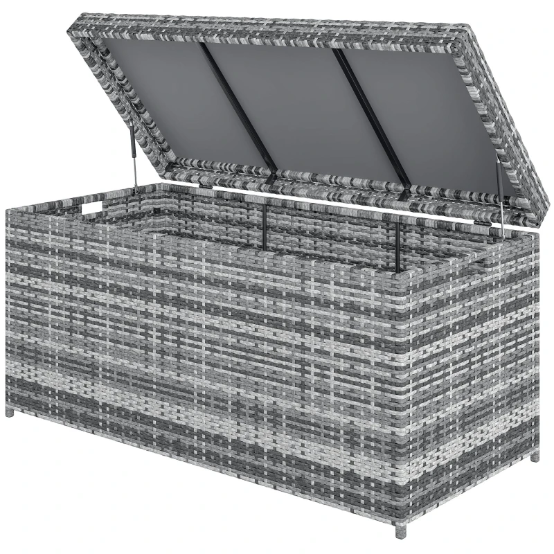 Outsunny Gartenschuppen, Werkzeugschuppen, Ausrüstungsschuppen mit Regalen, Asphaltdach, Fenster, Holz, Grau + Grün, 77 x 54,2 x 179 cm