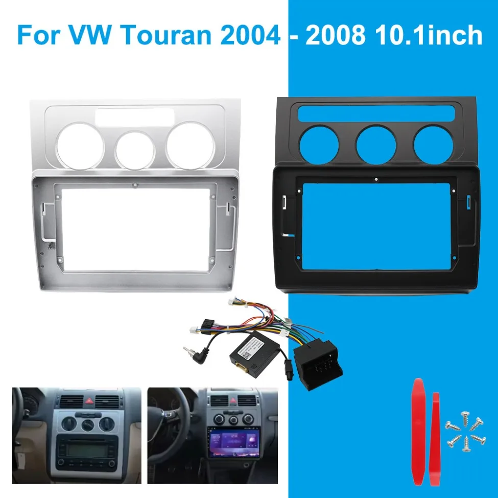 10 Zoll Autoradio-Einbaurahmen für VW Touran 2004-2008, Audio-Armaturenbrett, DVD-Player, Einbausatz Image