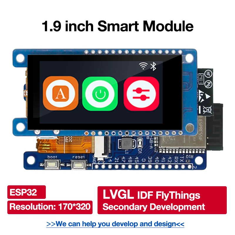 1,9 Zoll 170 * 320 ESP32 Anzeigemodule 170 * 320 IPS kapazitiver Touchscreen Dual Core SDIO SPI UART Typ-C Image