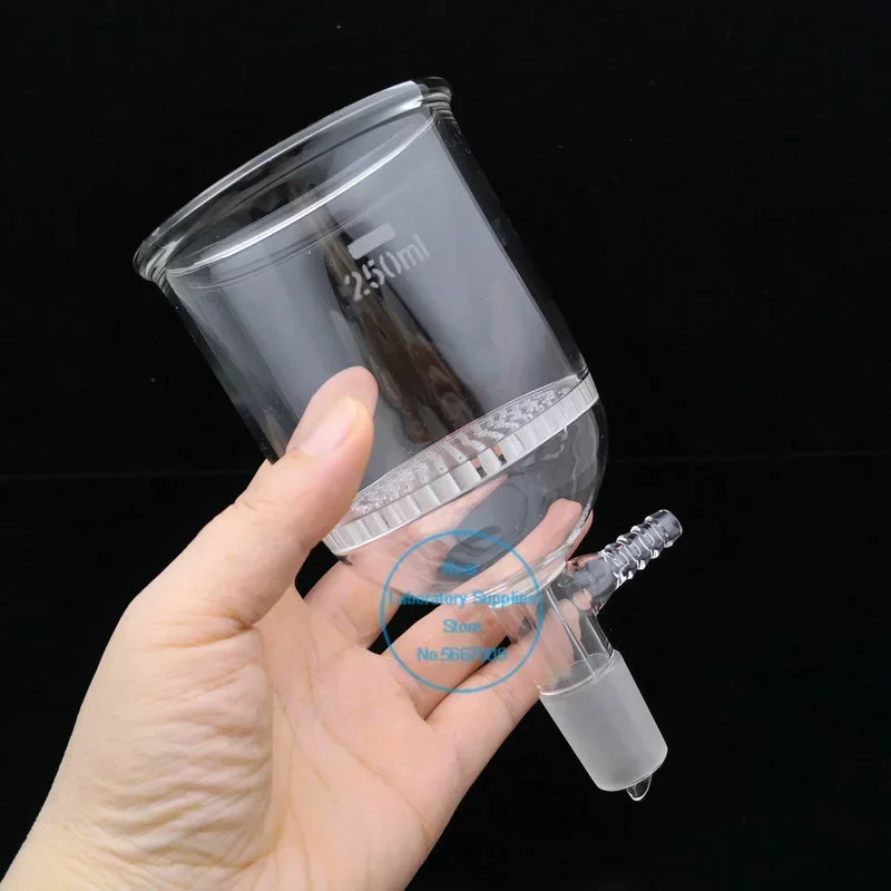 1 Stück 30 ml/60 ml/100 ml/150 ml/250 ml/500 ml/1000 ml Glas-Saugfiltertrichter für den Laborgebrauch Image