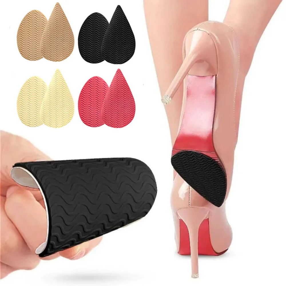Gummi Vorfuß Pads Männer Frauen Schuhe Sohlen Schutz Anti-slip Reparatur Outsolen Selbst-klebe Aufkleber High Heel Pflege unten Patch Image