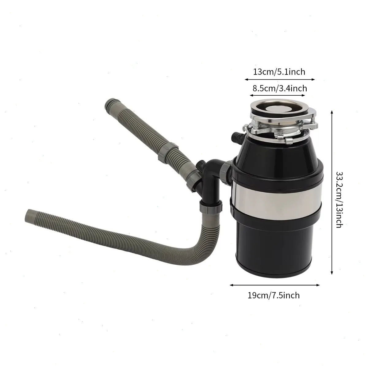 Lebensmittelabfallzerkleinerer, 560W 1/2 PS Küchenabfallentsorger 3400 U/min, Untertisch-Küchenabfallzerkleinerer mit Anti-Verklemm-Funktion Image