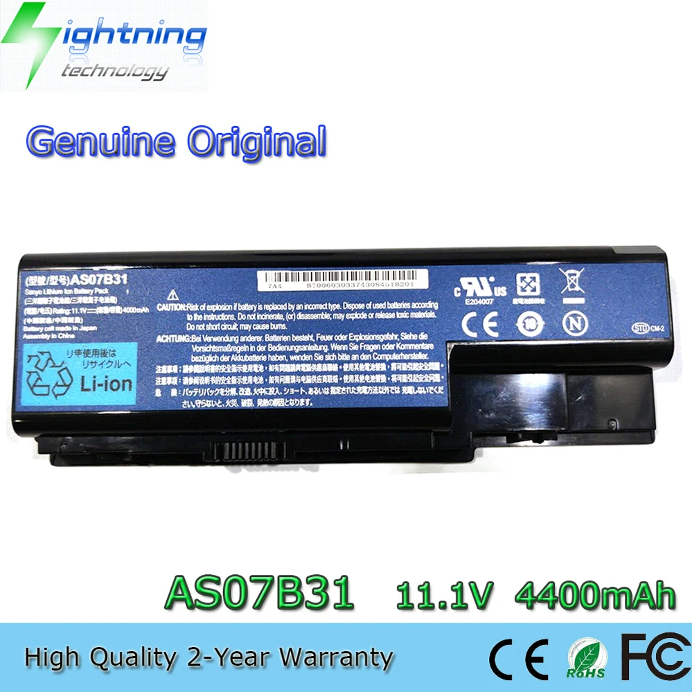 Echter Original AS07B31 11,1 V 4000 mAh Laptop-Akku für Acer Aspire 5520 5230 5710ZG 5730ZG AS07B41 AS07B51 AS07B71