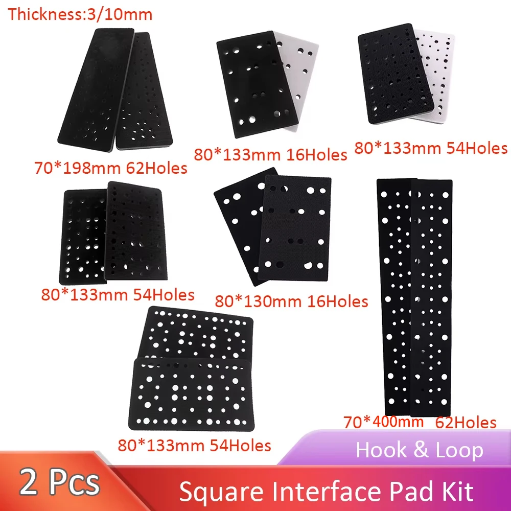 2 Stück 70 x 198/400 mm 80 x 133 mm 16/53/54/62 Löcher quadratisches Schnittstellenpad mit Klettverschluss für Metallwand, Metall (7 Arten)