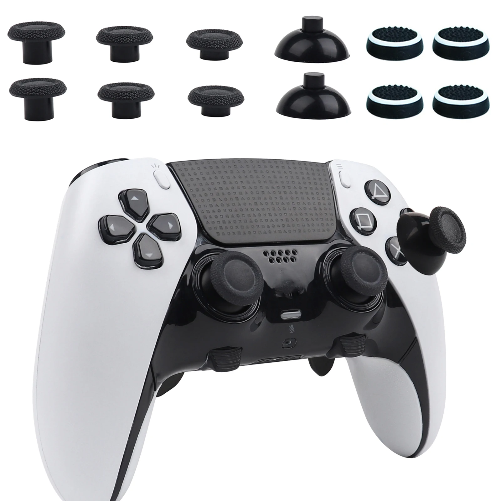 8 Stück verbesserte, langlebige, abnehmbare Thumbsticks, analoge Stick-Joystick-Kappen, Abdeckungen, Swap-Griffe für PS5, PS4, SLIM PS4 Pro Controller Image