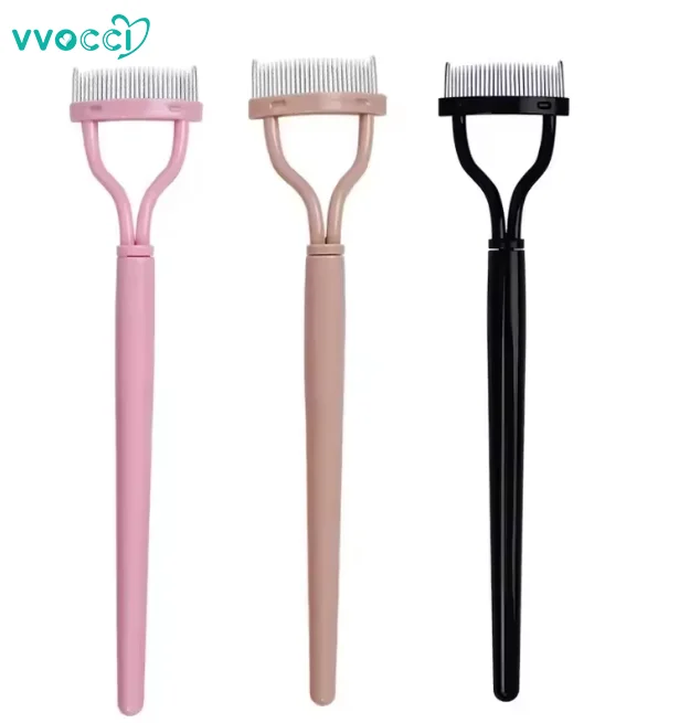 Wimpernbürste aus Edelstahl, Tragbarer Wimpernkamm, Mascara-Kamm, Augenwimpern-Separator, Wimpernzange für Make-up Image