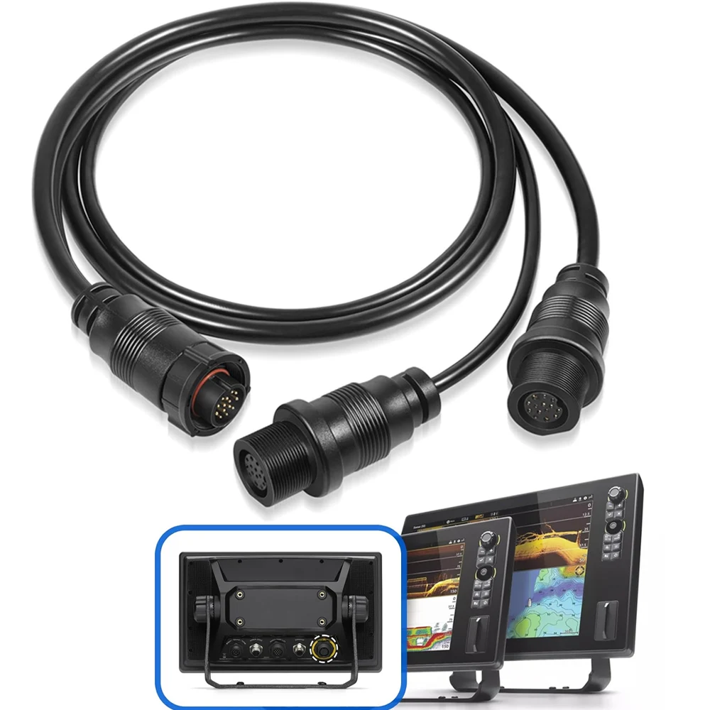 14 M ID SIDB Y-Splitter-Kabel 720111-1 für Humminbird SOLIX/APEX/XPLORE Fischfinder, Verbindet Seitenbild- und 2D-Geber Image